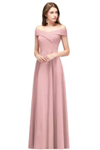 Off-the-shoulder Floor Length Burgundy Party Dress by misshow.com