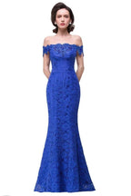 Off-the-shoulder Floor-length Lace Mermaid Bridesmaid Dresses by misshow.com