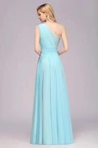 One Shoulder A-line Hi-lo Chiffon Bridesmaid Dresses for Women by misshow.com