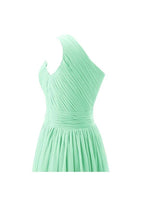 One Shoulder Bridesmaid Dresses Chiffon Prom Evening Dress BD008 by pgmdress