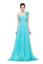 One-shoulder Strapless A-Line Sweep-length Chiffon Bridesmaid Dresses by misshow.com