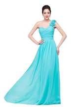One-shoulder Strapless A-Line Sweep-length Chiffon Bridesmaid Dresses by misshow.com