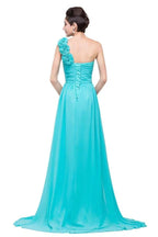 One-shoulder Strapless A-Line Sweep-length Chiffon Bridesmaid Dresses by misshow.com