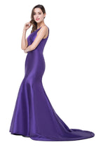 One-shoulder Sweep-length Mermaid Satin Bridesmaid Dresses