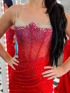 Oriole | Spaghetti Straps Beaded Mermaid Prom Dress with Slit by KissProm