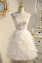 A-Line Spaghetti Strap Tulle Short Homecoming Dress by KissProm