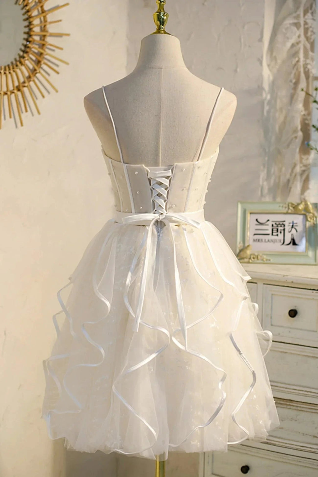 A-Line Spaghetti Strap Tulle Short Homecoming Dress by KissProm
