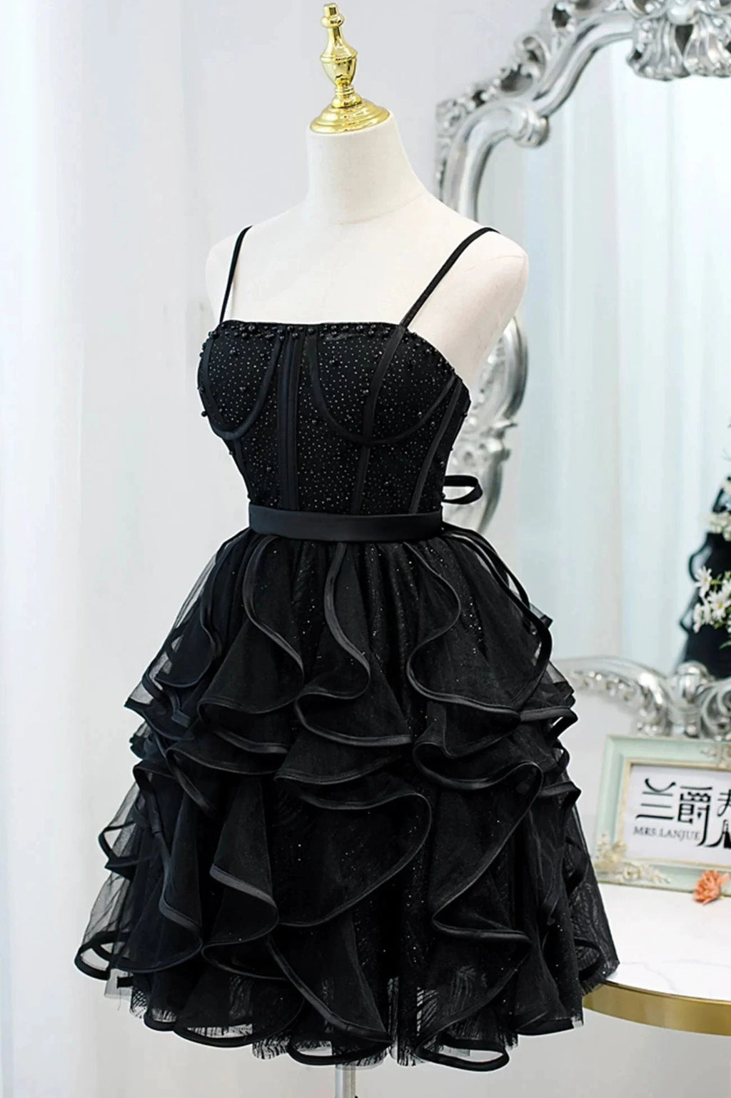 A-Line Spaghetti Strap Tulle Short Homecoming Dress by KissProm
