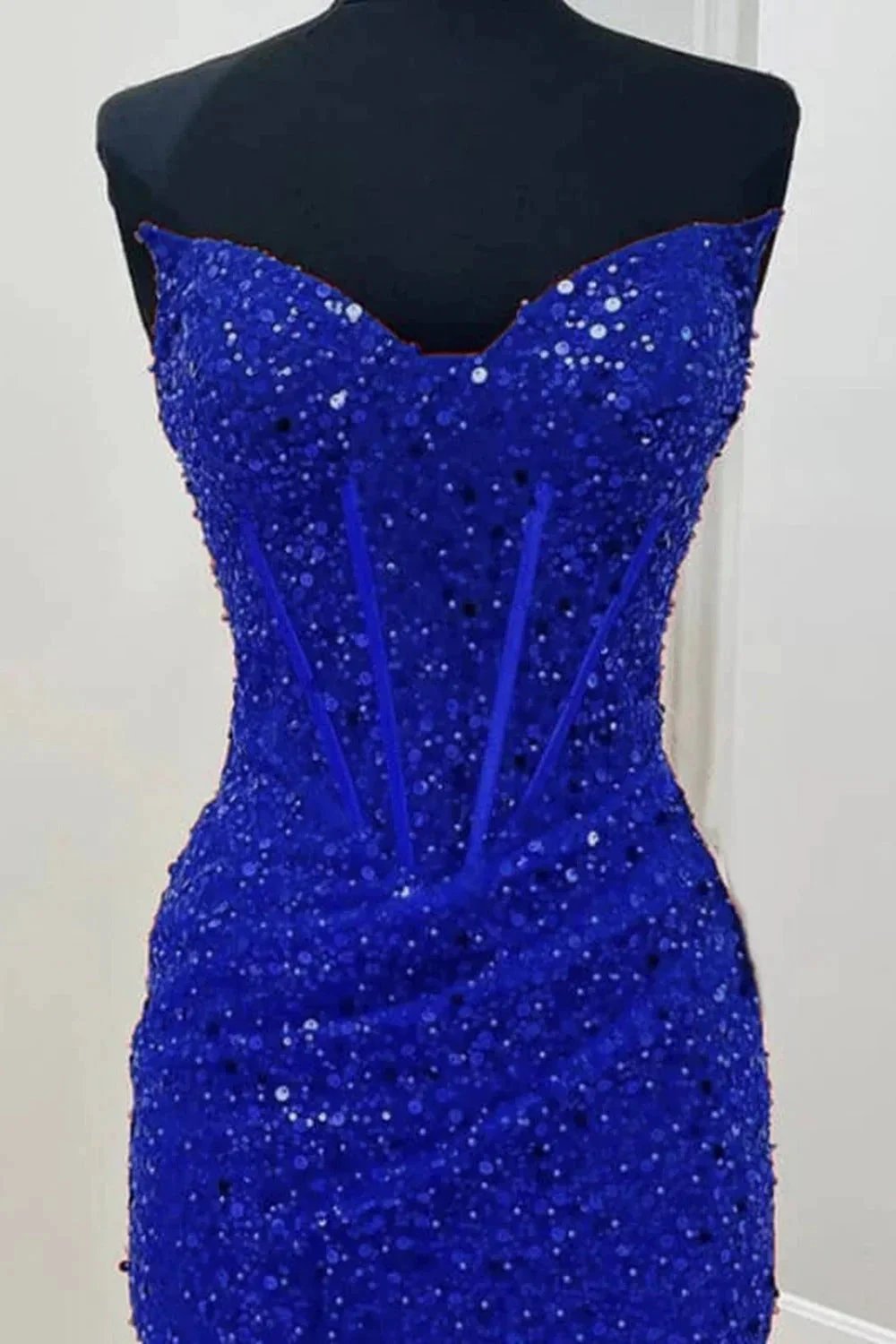 Bodycon Sweetheart Red Sequins Corset Homecoming Dress by KissProm