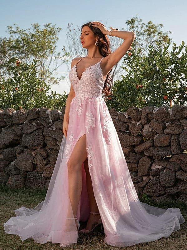 Tulle Applique Spring Prom Dress SYP19 by vivymakudress