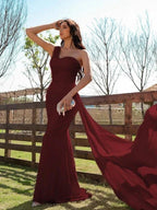 Satin Ruched One-Shoulder Prom Dresses SYP160 by vivymakudress