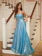 Sequin Prom Dress Long Sparkly Evening Gown SYP27 by vivymakudress
