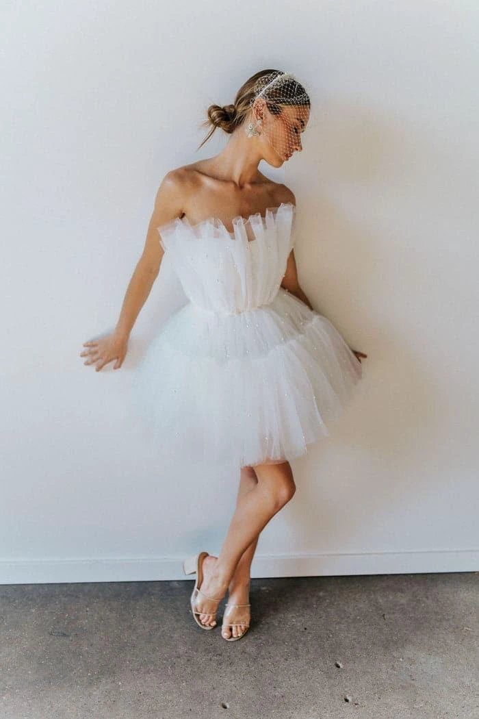 Strapless Homecoming Dress Short Hoco Dresses SYH5 by vivymakudress