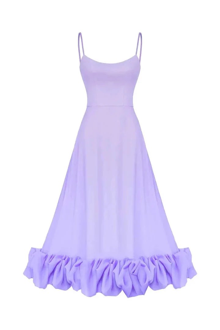 Percival | A Line Satin White Long Prom Dresses with Ruffles by KissProm