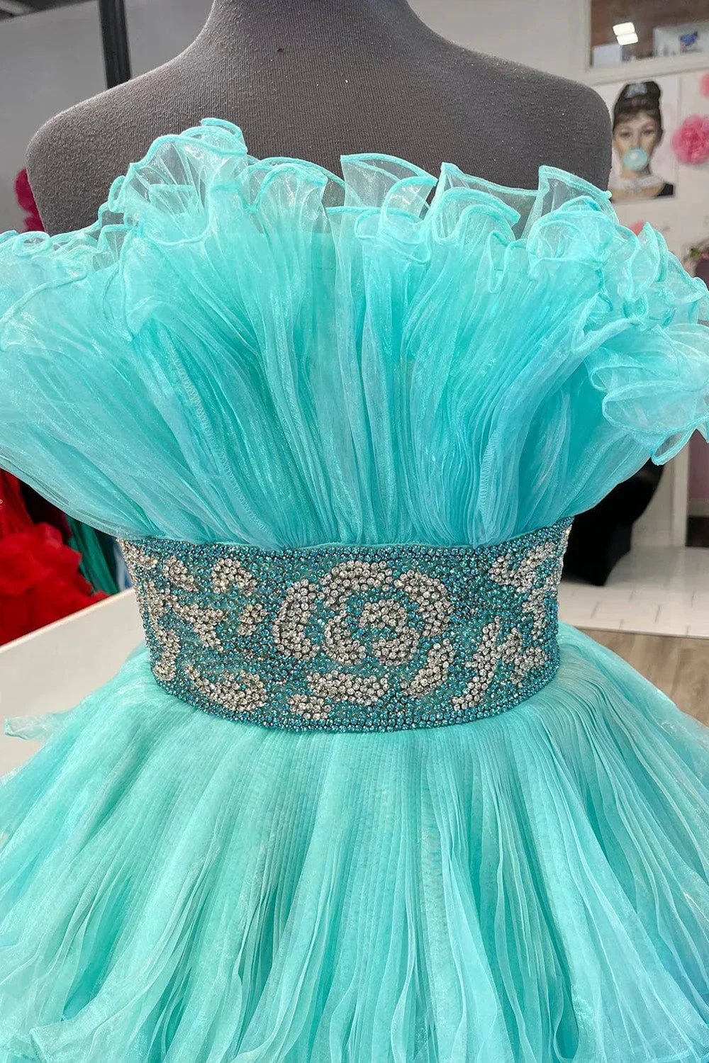 Peyton | A Line Strapless Long Prom Dress with Ruffles by KissProm