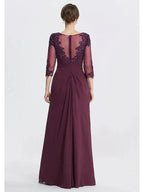 A-Line/Princess Jewel Neck Floor-Length Mother of the Bride Dresses by Dreamylily