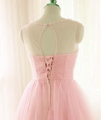 Pink Short Prom Dresses Tulle Party Dresses Pink Homecoming Dresses PD115 by pgmdress