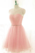 Pink Short Prom Dresses Tulle Party Dresses Pink Homecoming Dresses PD115 by pgmdress