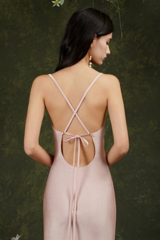 Pink Spaghetti Straps Sleeveless Mermaid Satin Prom Dresses