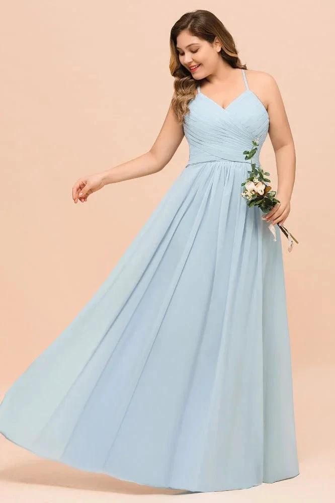 Plus Size Bridesmaid Dress Sweetheart Floor Length A-line Maid of Honor Dress by misshow.com