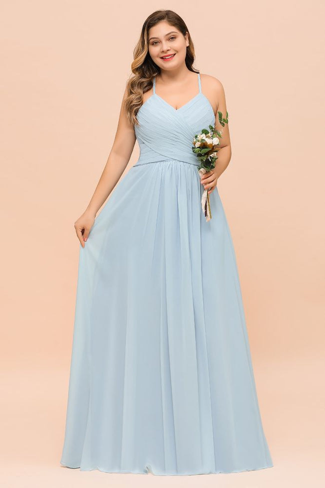 Plus Size Bridesmaid Dress Sweetheart Floor Length A-line Maid of Honor Dress Hover Image