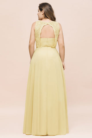 Plus Size Floral A-line Bridesmaid Dress Sleeveless Evening Maxi Dress for Girls Women