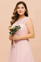 Plus Size Sleeveless aline Bridesmaid Dress Long Side Split Wedding Party Dress by misshow.com
