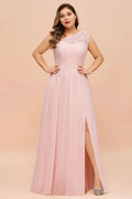 Plus Size Sleeveless aline Bridesmaid Dress Long Side Split Wedding Party Dress by misshow.com