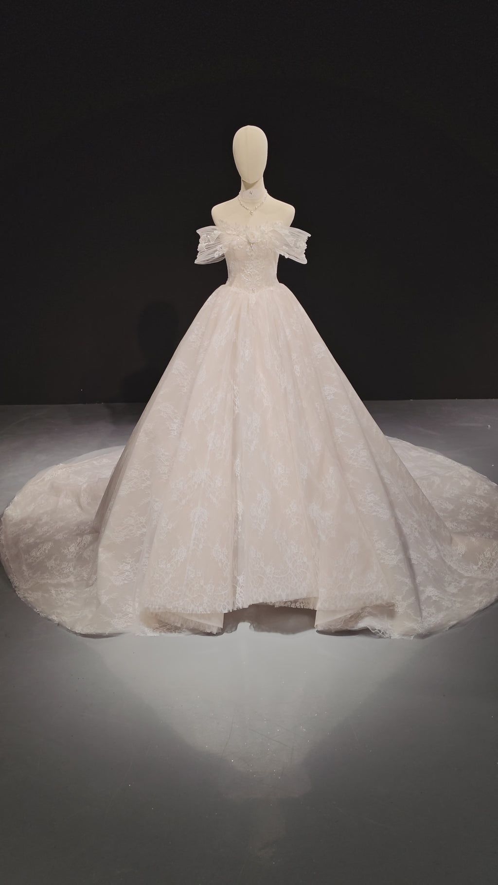 Lace Rose Tulle Ballgown (ZD16867)