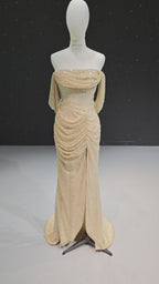 Gilded Sequin Ruffle Mermaid Gown (ZD16879)