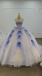 Vestido de Bola Lótus Gélido Azure Ye-2041