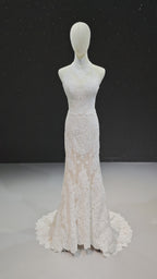 Sirenetta con spalline incrociate in pizzo Grazia