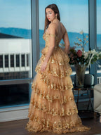 Princess A Line Off the Shoulder Corset Prom Dress with Lace Ruffles by KissProm