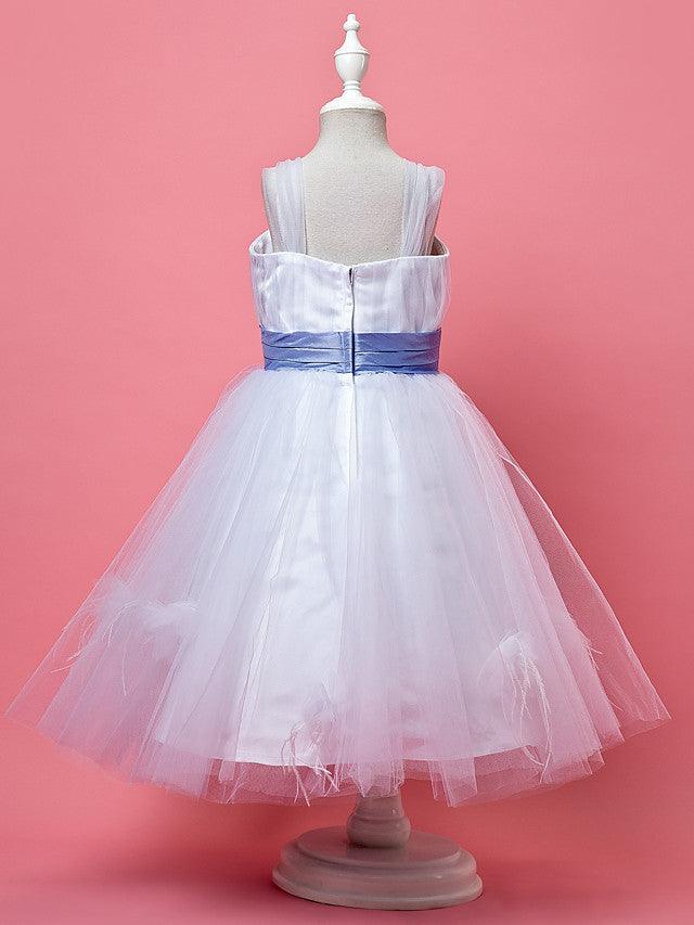 Princess Knee Length Tulle Sleeveless Straps Flower Girl Dresses - photo 3