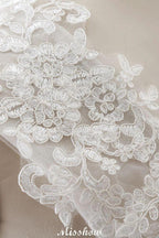 Princess Lace V-neck Tulle Elegant Wedding Dress by misshow.com