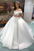 Princess Long A-line Off-the-shoulder Sleeveless Wedding Dress by misshow.com