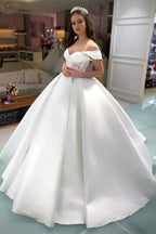 Princess Long A-line Off-the-shoulder Sleeveless Wedding Dress by misshow.com