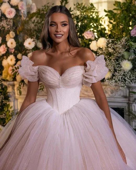 Princess Luxury Wedding Dresses Glitter with Lace by misshow.com