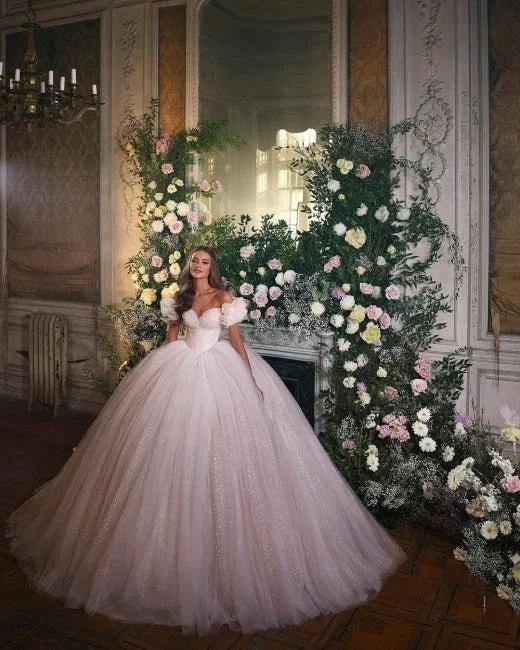 Princess Luxury Wedding Dresses Glitter with Lace by misshow.com