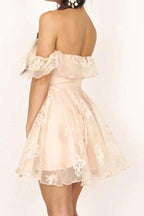 Princess Off the shoulder Ruffle Homecoming Dress Short Party Dress PG152 by pgmdress