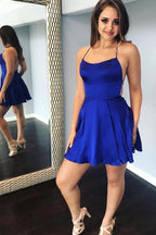 Princess Straps Short Prom Dress Burgundy Homecoming Dress PD318 by pgmdress