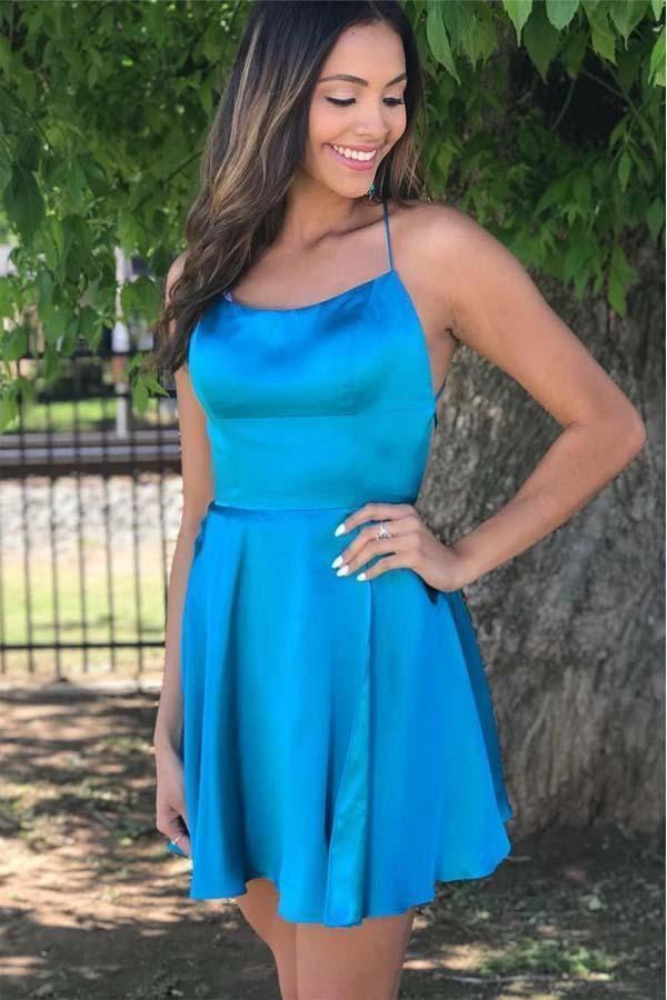 Princess Straps Short Prom Dress Burgundy Homecoming Dress PD318 by pgmdress