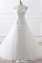 Princess Sweetheart Tulle Wedding Dress With Lace by misshow.com