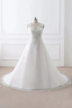 Princess V-Neck Tulle New Arrival Wedding Dress With Lace by misshow.com