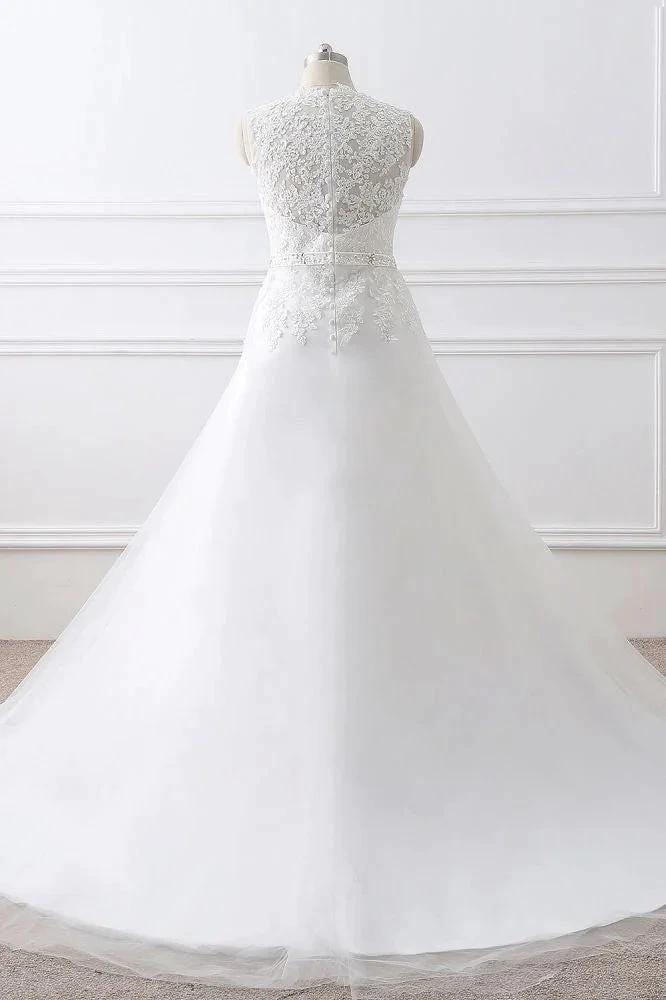 Princess V-Neck Tulle New Arrival Wedding Dress With Lace by misshow.com