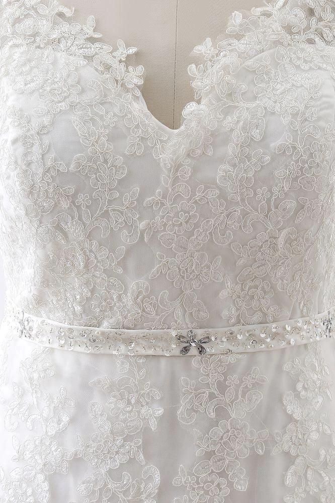 Princess V-Neck Tulle New Arrival Wedding Dress With Lace by misshow.com