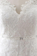 Princess V-Neck Tulle New Arrival Wedding Dress With Lace by misshow.com