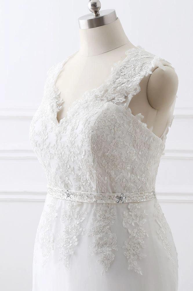 Princess V-Neck Tulle New Arrival Wedding Dress With Lace by misshow.com