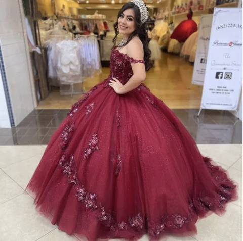 Vestido de fiesta con hombros descubiertos, vestido de fiesta para dulces 16, vestidos de cumpleaños, vestido de baile brillante Y1111