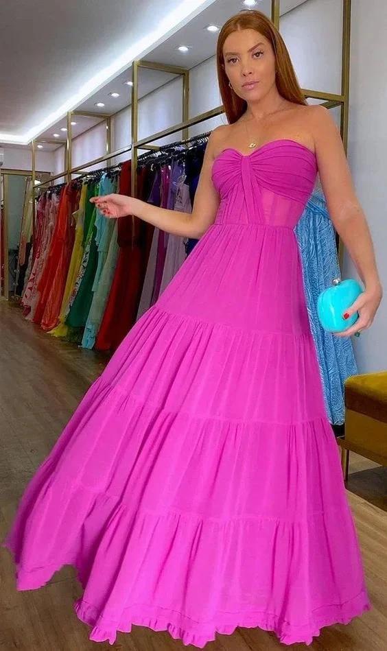 Generous Fuchsia A-line Prom Dress Charming Evening Dress Y1040 by simplepromdress